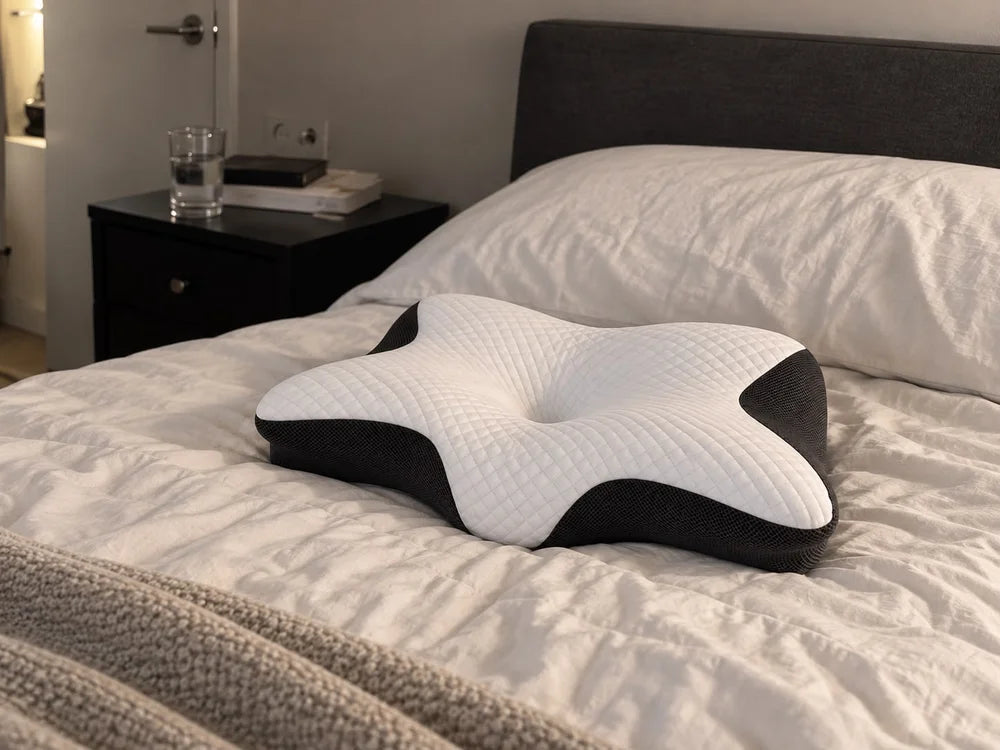 La almohada NUVIA sobre una cama